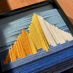 Golden Mountain Sunrise - Textile Art #SQ037
