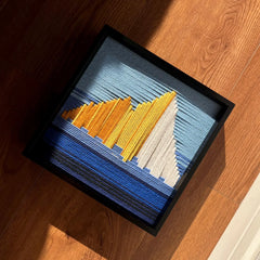 Golden Mountain Sunrise - Textile Art #SQ037