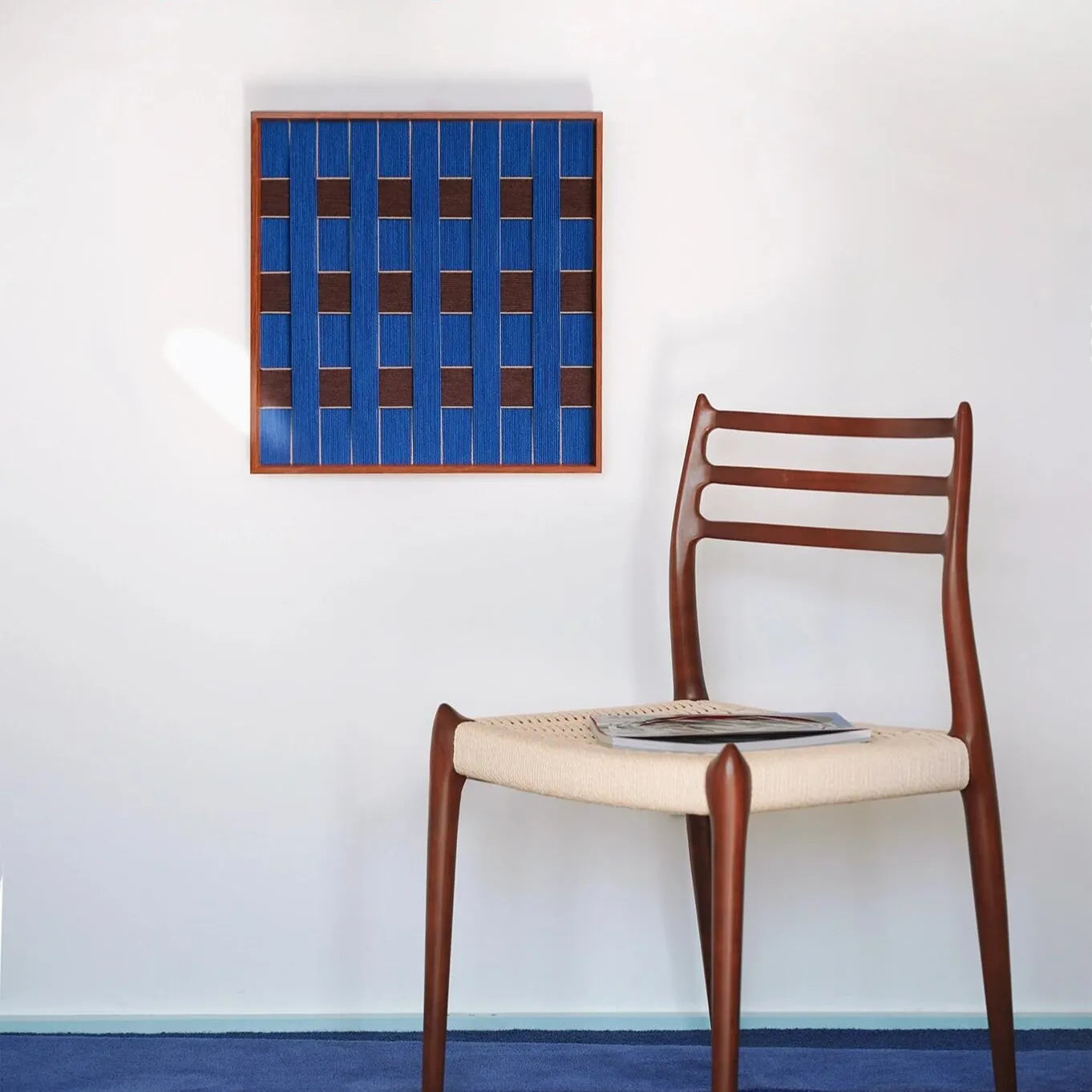 Tranquil Midnight Paris wall art styled with coffee cup and book on table