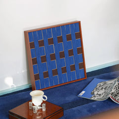 Close-up of premium wool yarn texture on Tranquil Midnight Paris wall art