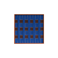 Tranquil Midnight Paris geometric yarn woven wall art front view on white background