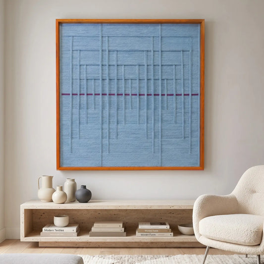 Blue Bridge Over the Pond - Textile Art #SQ024