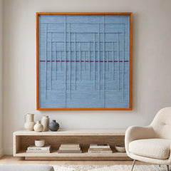 Blue Bridge Over the Pond - Textile Art #SQ024