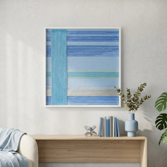 "Blue Sea" — Textured Fiber Wall Art