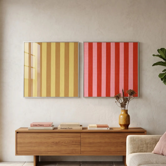 "Hana & Alice" — Textured Fiber Wall Art