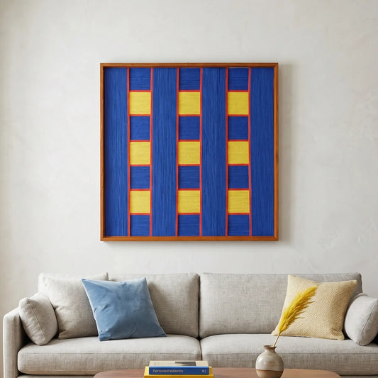 "Moonlit Windows" — Textured Fiber Wall Art