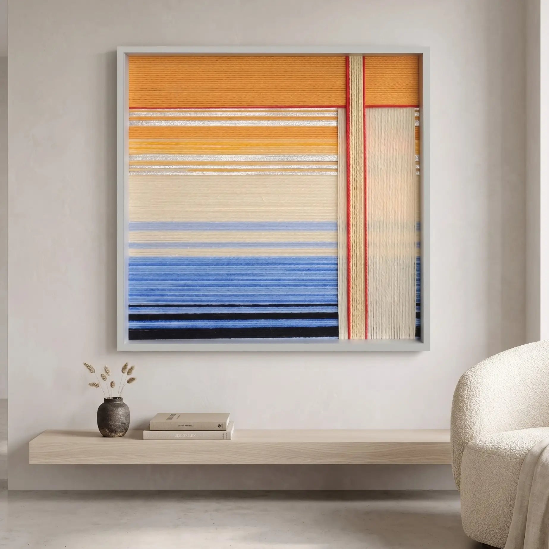 Love at Sunset - Textile Art #SQ001