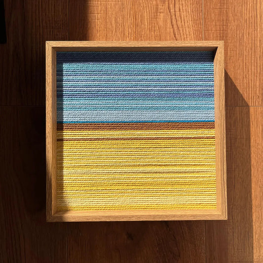 Provence Harvest - Handcrafted Landscape Yarn Weave Painting | French Countryside Art