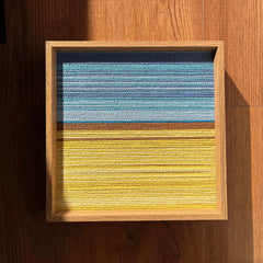 Provence Harvest - Handcrafted Landscape Yarn Weave Painting | French Countryside Art