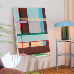 Urban Landscape Yarn Weave Painting - City Rhythms Collection by Aassort