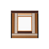 Front view of the Bread & Coffee square fiber mirror in espresso brown, caramel, cream and orange