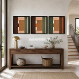 Sylvan Glow tactile yarn wall decor bringing forest-inspired earth tones and energetic orange to a modern interior.