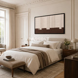 Ivory Rhythm tactile yarn wall decor bringing calm ivory and earthy brown tones to an airy interior.