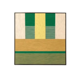 Picture hanging guide for Spring Breeze Wheat Field yarn wall art detailing hook placement and installation steps for secure mounting