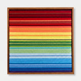 Front view of Rainbow SQ004 soft cotton cord wall art with horizontal bands across the full color spectrum