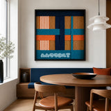 Tropical Glow SQ089 geometric textile wall art displayed as a vibrant modern interior statement piece.