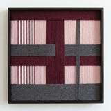 Front view of Rose Coordinates SQ093 geometric yarn wall art in a black square frame on a white background.