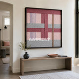 Bloom Forecast SQ095 geometric textile wall art displayed as a soft modern interior statement piece.