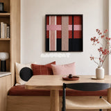 Flower-Bed Secrets SQ100 geometric textile wall art displayed as a sophisticated modern interior statement piece.
