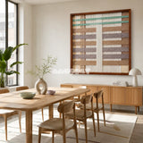 Sleeping Flora SQ111 modern fiber wall art with lavender, beige, cream, and refreshing mint green bands.
