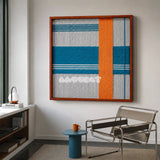Breeze of Capri SQ117 Mediterranean-inspired textile artwork displayed in a contemporary home interior.