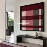 Merlot Veil SQ133 dramatic textile artwork displayed as an elegant modern interior statement piece.