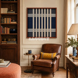 Polar Meridian SQ139 architectural fiber artwork displayed in a sophisticated contemporary home interior.