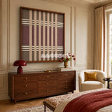 Dusty Tones SQ140 structured geometric textile artwork displayed as an elegant modern interior statement piece.