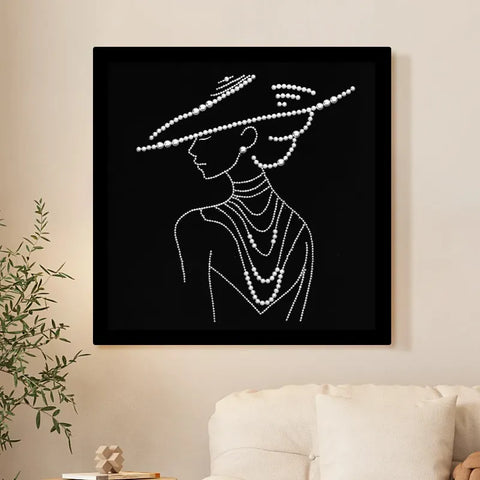 Hat-Wearing Lady Design Pearl Painting Kit