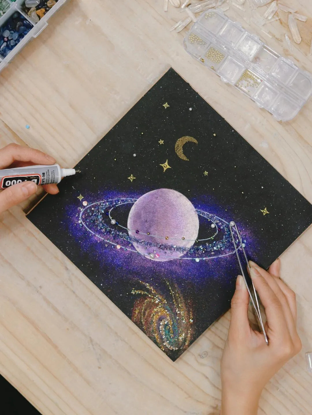 Purple Asteroid Painting Kit – DIY Cosmic Art | Create Stunning Purple Space Rocks