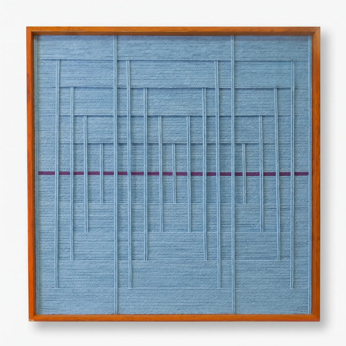 "Blue Bridge Over the Pond" — Textured Fiber Wall Art