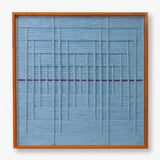 "Blue Bridge Over the Pond" — Textured Fiber Wall Art