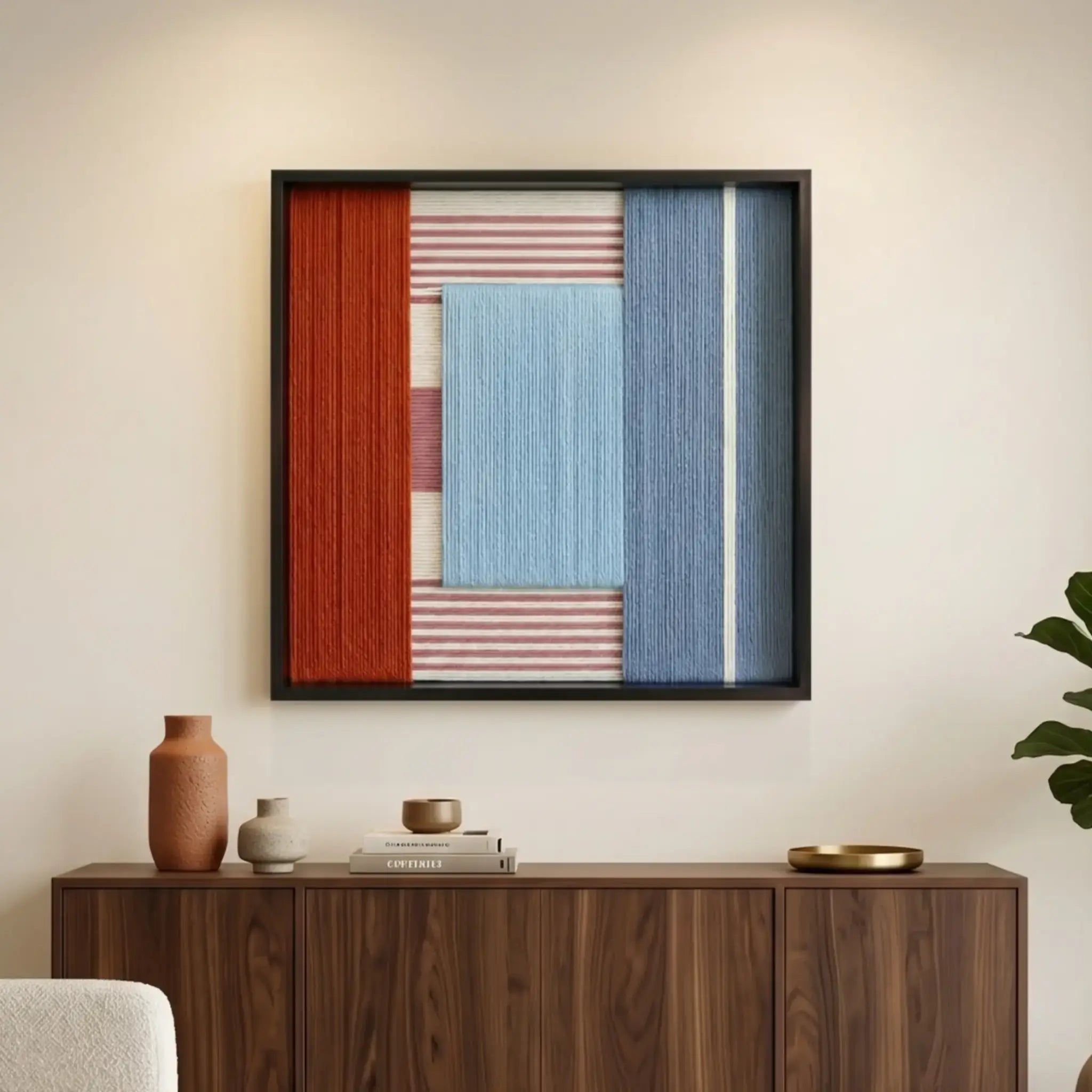 “Cold Fire” - Textured Fiber Wall Art