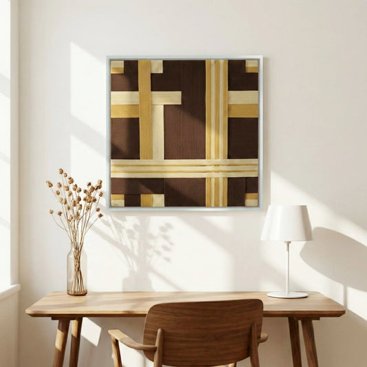 “Amber Moments” - Textured Fiber Wall Art