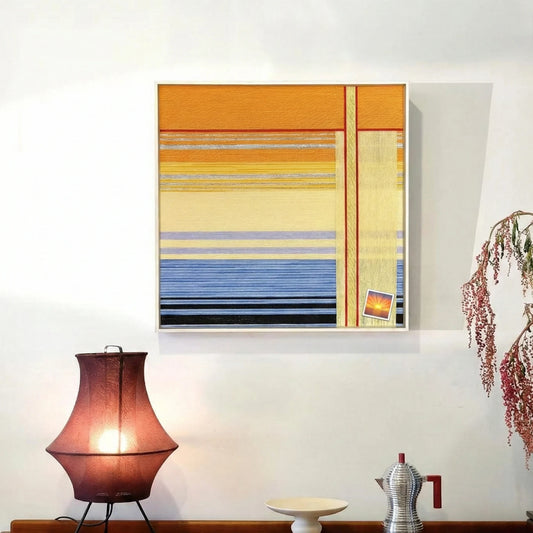 "Love at Sunset" — Textured Fiber Wall Art