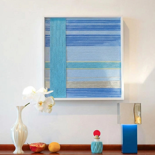 "Blue Sea" — Textured Fiber Wall Art
