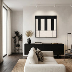 Little Black Piano - Textile Art #SQ006