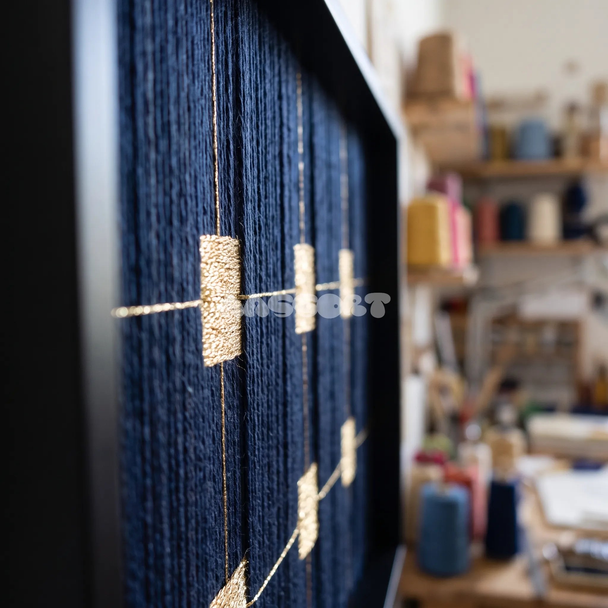 Golden Circuit - Textile Art #SQ160