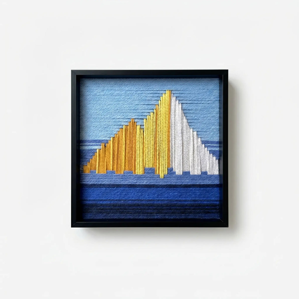 "Golden Mountain Sunrise" — Textured Fiber Wall Art
