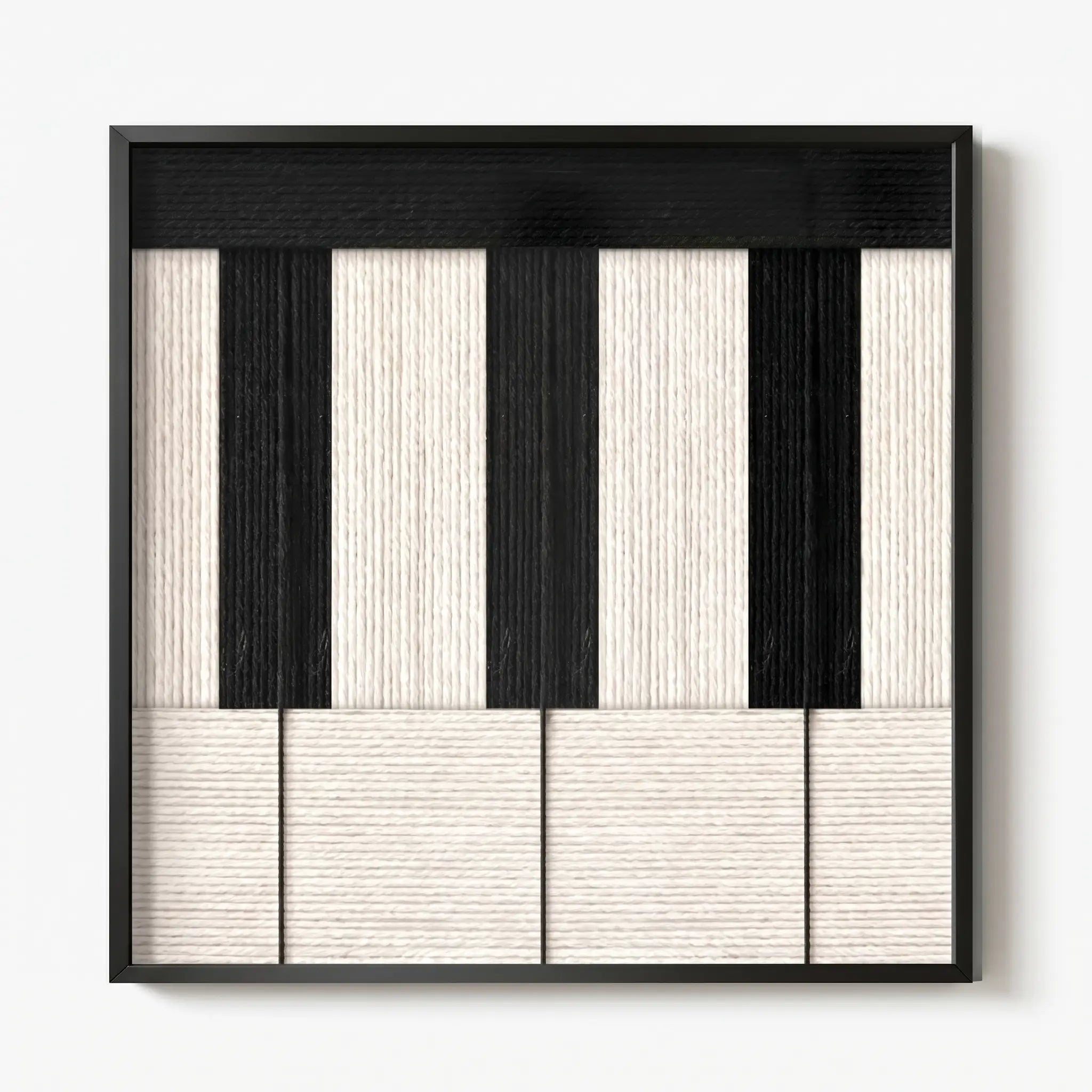 Little Black Piano" — Textured Fiber Wall Art
