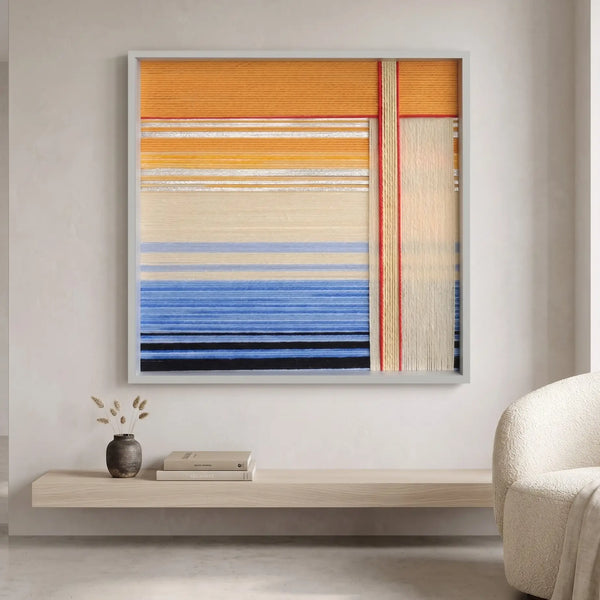 Love at Sunset - Textile Art #SQ001