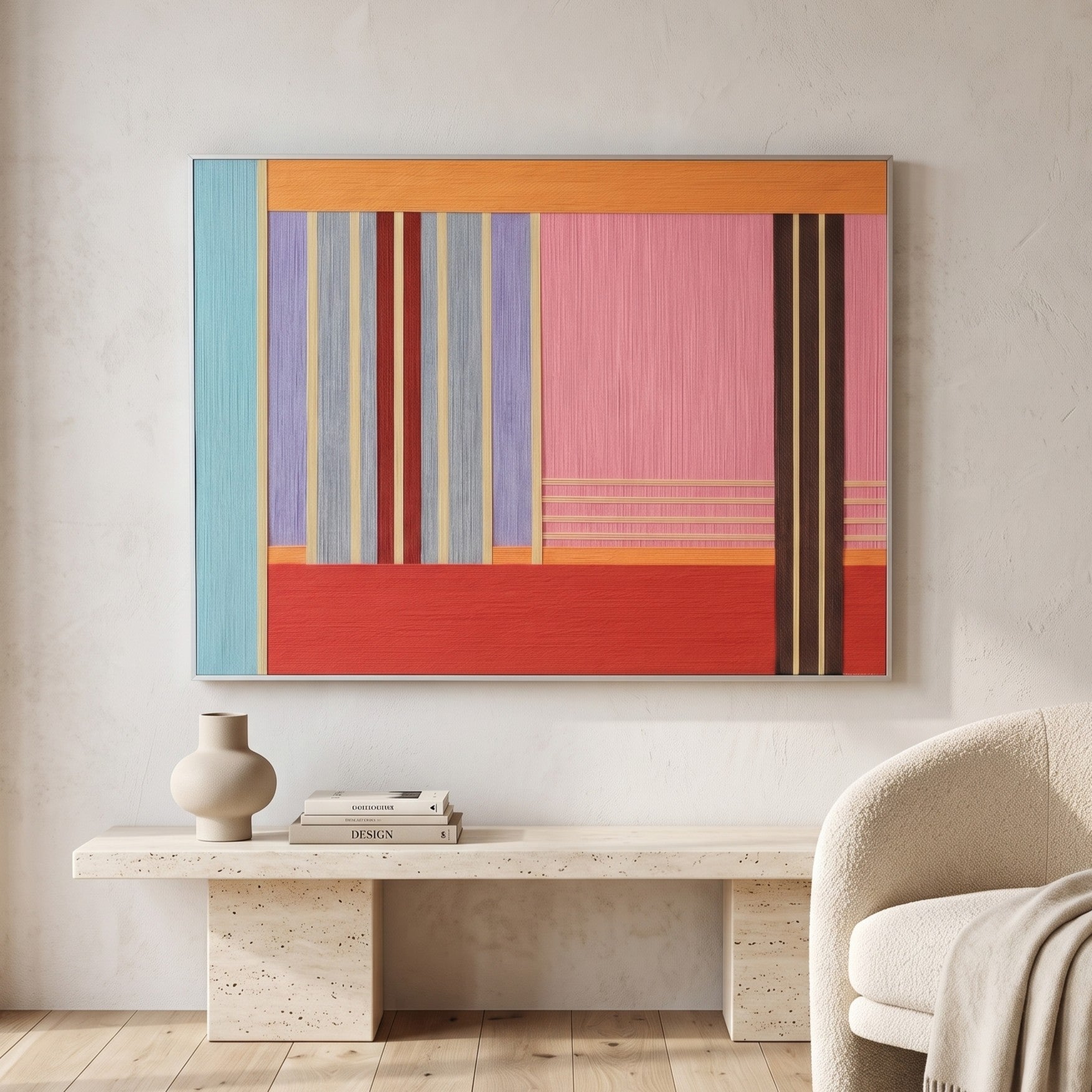 Rainbow Hearts - Textile Art #RE005