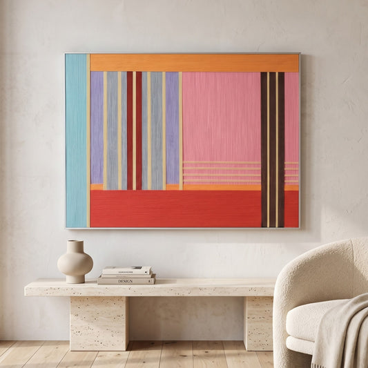 Rainbow Hearts - Textile Art #RE005