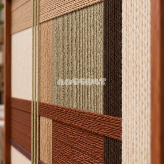 Close-up of Amber Meadow RE090 showing layered soft cotton cord in sage, cream, amber brown and dark brown