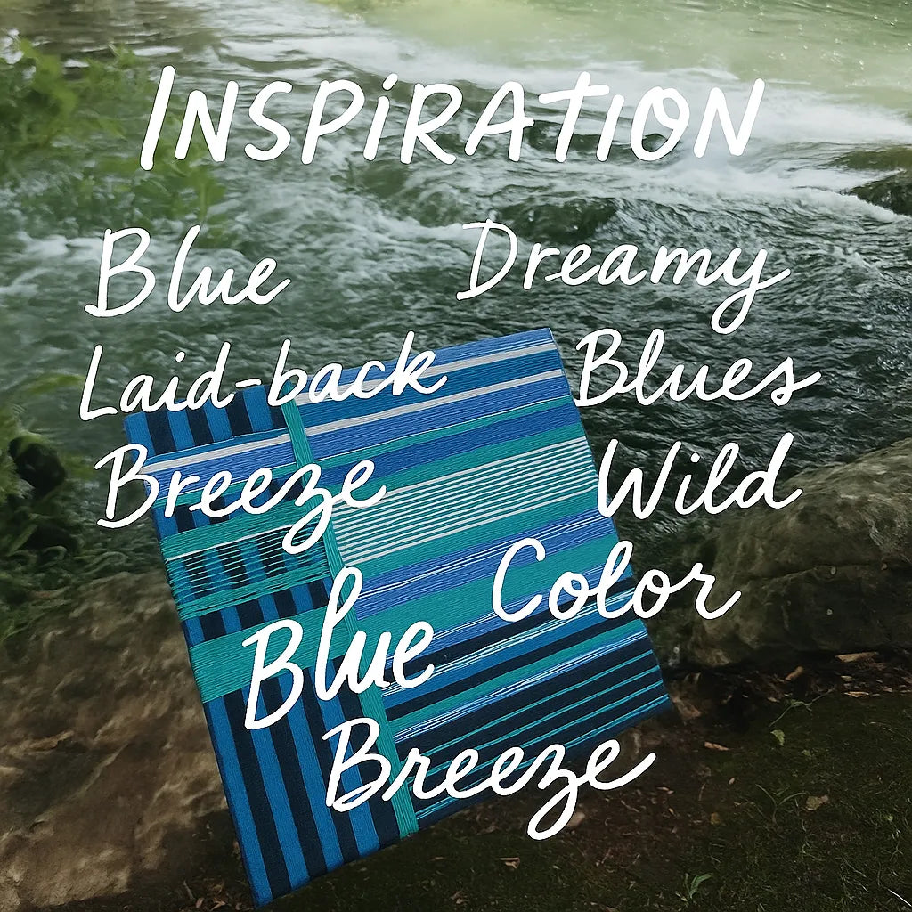 Inspiration graphic for Blues Harmony featuring a moonlit horizon and poetic quote overlay to evoke serene evening mood
