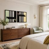 Timeless Moments tactile yarn wall decor bringing fresh contrast and architectural structure to a minimalist interior.