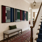 Overture of Dusk and Dawn tactile yarn wall decor bringing moody depth and structured rhythm to a modern interior.