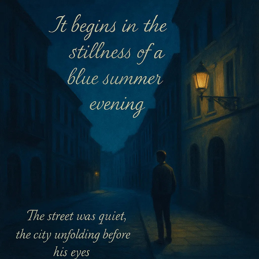 Inspiration image for Blue Night RE003 textile art highlighting its moonlit atmosphere and tranquil blue color palette.
