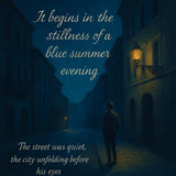 Inspiration image for Blue Night RE003 textile art highlighting its moonlit atmosphere and tranquil blue color palette.