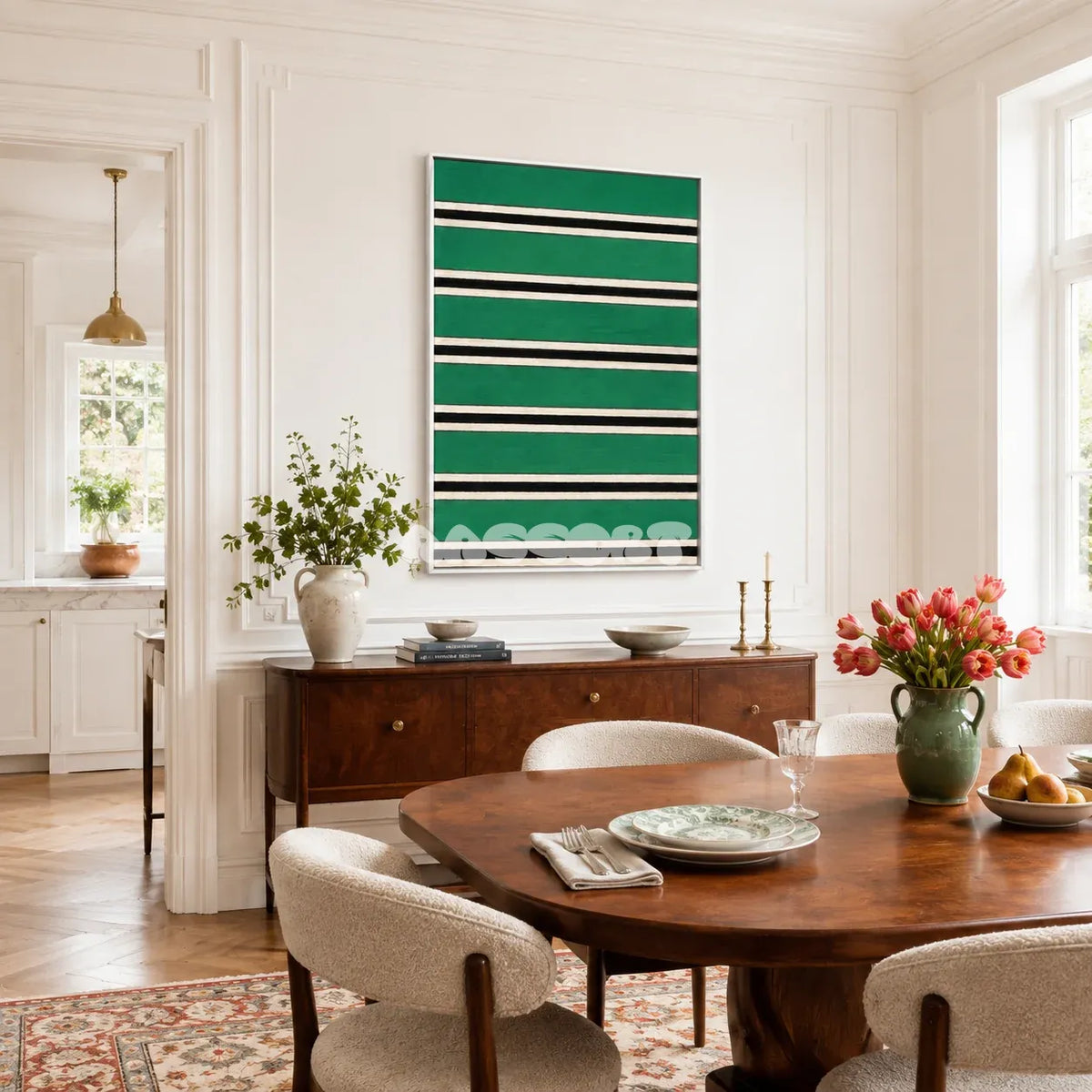 Through the Misty Forest RE008 soft cotton cord wall art displayed in a calm home setting inspired by nature.